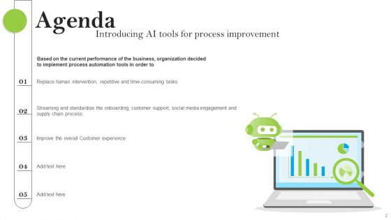 Introducing AI Tools For Process Improvement Ppt PowerPoint Presentation Complete Deck With Slides