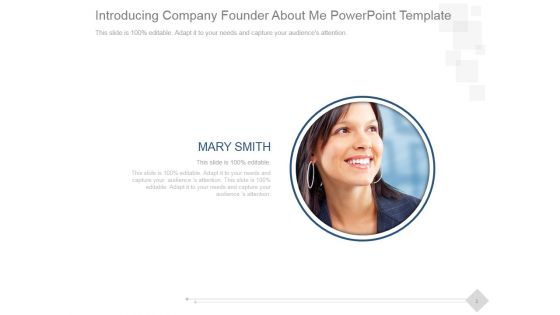 Introducing Company Founder About Me Ppt PowerPoint Presentation Professional