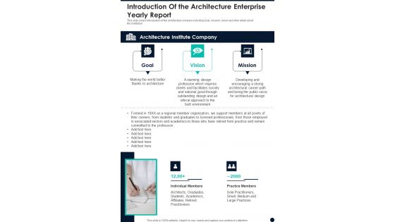 Introduction Of The Architecture Enterprise Yearly Report One Pager Documents Introduction Of The Architecture Enterprise Yearly Report One Pager Documents
