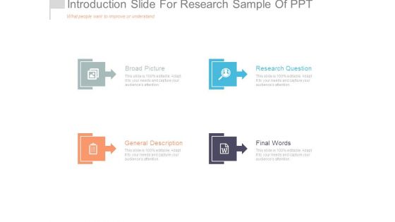 Introduction Slide For Research Sample Of Ppt