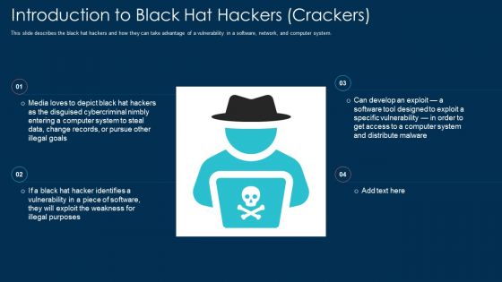 Introduction To Black Hat Hackers Crackers Ppt Show Images PDF