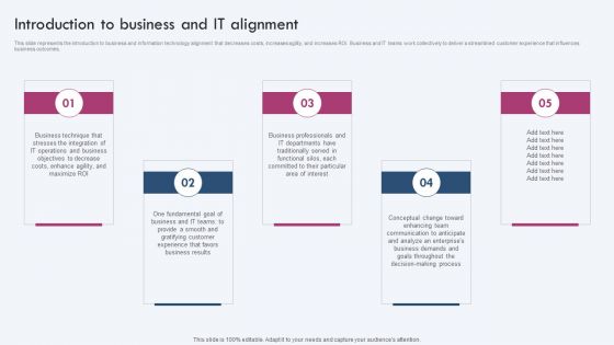 Introduction To Business And IT Alignment Ppt PowerPoint Presentation File Slides PDF
