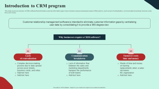 Introduction To CRM Program Ppt PowerPoint Presentation File Layouts PDF