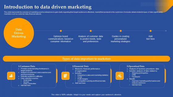 Introduction To Data Driven Marketing Ppt Icon Graphics Design PDF Introduction To Data Driven Marketing Ppt Icon Graphics Design PDF