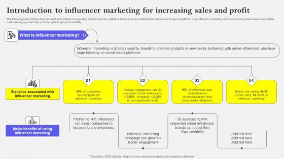 Introduction To Influencer Marketing For Increasing Sales And Profit Icons PDF