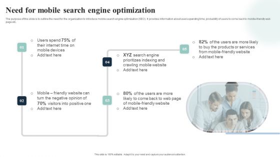 Introduction To Mobile SEM Need For Mobile Search Engine Optimization Portrait PDF