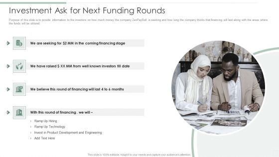 Investment Ask For Next Funding Rounds Zenpayroll Now Gusto Ppt Outline Master Slide PDF