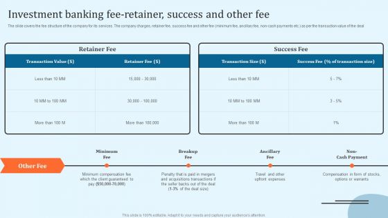Investment Banking Fee Retainer Success And Other Fee Mockup PDF Investment Banking Fee Retainer Success And Other Fee Mockup PDF