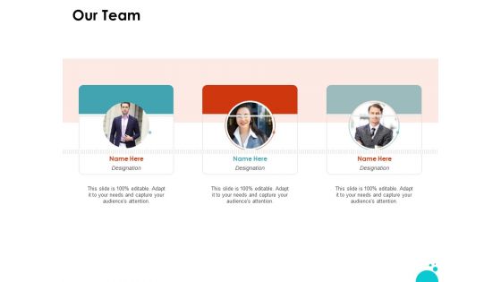 Investment Pitch For Aftermarket Our Team Ppt PowerPoint Presentation Professional Background Images PDF
