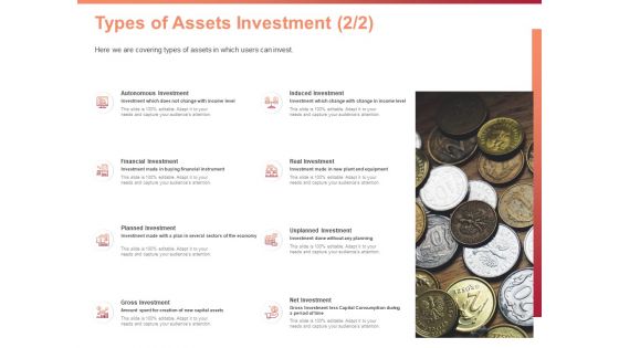Investment Portfolio Asset Management Types Of Assets Investment Financial Ppt PowerPoint Presentation Gallery Guidelines PDF