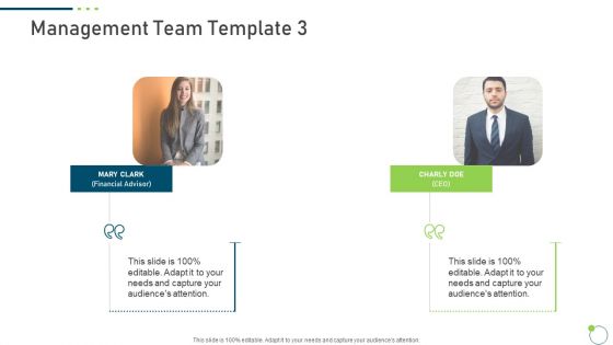 Investor Pitch Deck New Venture Capital Raising Management Team Financial Designs PDF