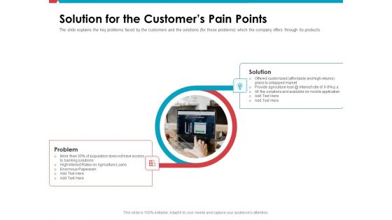 Investor Pitch Deck Public Offering Market Solution For The Customers Pain Points Microsoft PDF