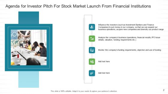 Investor Pitch For Stock Market Launch From Financial Institutions Ppt PowerPoint Presentation Complete Deck With Slides