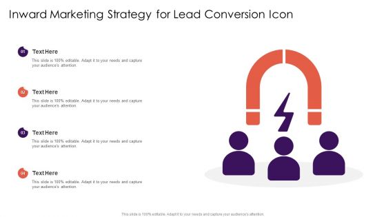 Inward Marketing Strategy For Lead Conversion Icon Designs PDF