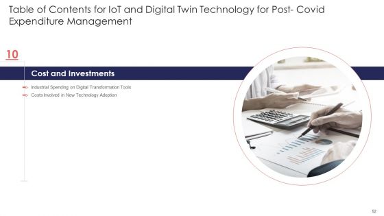 Iot And Digital Twin Technology For Post Covid Expenditure Management Ppt PowerPoint Presentation Complete Deck With Slides