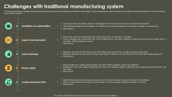 Iot Integration In Manufacturing Challenges With Traditional Manufacturing System Diagrams PDF