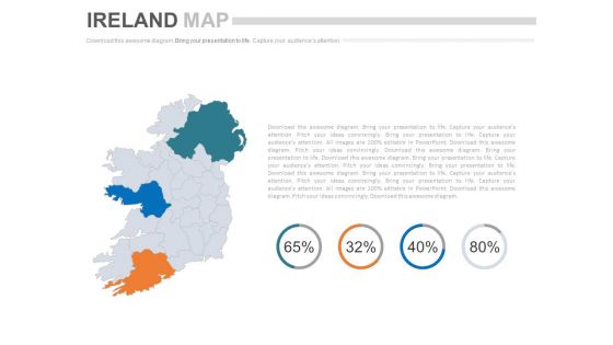 Ireland Map With Financial Ratio Analysis Powerpoint Slides