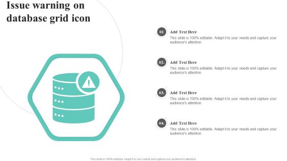 Issue Warning On Database Grid Icon Slides PDF