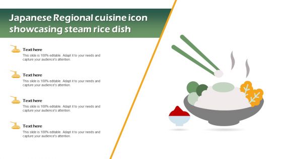 Japanese Regional Cuisine Icon Showcasing Steam Rice Dish Inspiration PDF