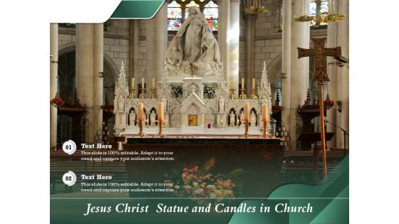 Jesus Christ Statue And Candles In Church Ppt PowerPoint Presentation File Background Image PDF