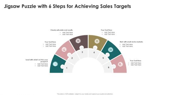 Jigsaw Puzzle With 6 Steps For Achieving Sales Targets Inspiration PDF