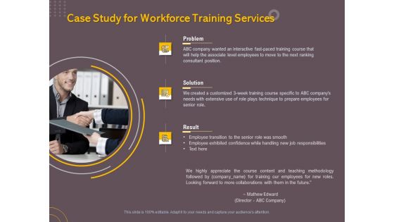 Job Driven Training Case Study For Workforce Training Services Ppt Portfolio Slides