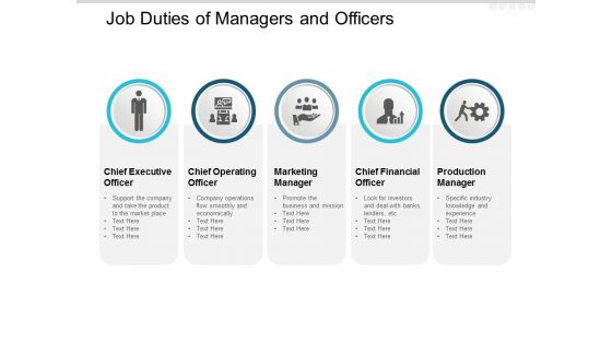 Job Duties Of Managers And Officers Ppt PowerPoint Presentation Layouts Graphics Download