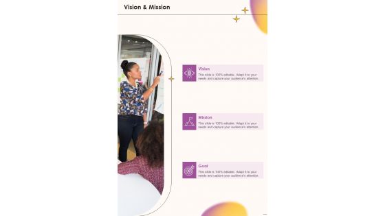 Job Vacancy Proposal Vision And Mission One Pager Sample Example Document