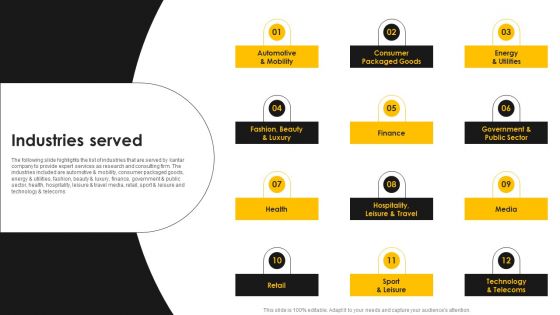 Kantar Consulting Company Outline Industries Served Information PDF