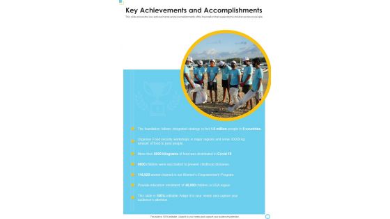 Key Achievements And Accomplishments One Pager Documents Key Achievements And Accomplishments One Pager Documents