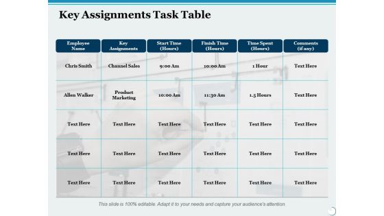 Key Assignments Task Table Ppt PowerPoint Presentation Outline Design Ideas