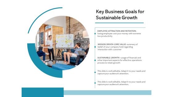 Key Business Goals For Sustainable Growth Ppt PowerPoint Presentation Gallery Objects PDF