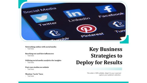 Key Business Strategies To Deploy For Results Ppt PowerPoint Presentation Gallery Infographic Template PDF