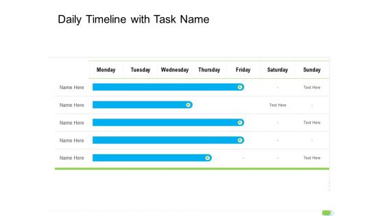 Key Competencies For Organization Authorities Daily Timeline With Task Name Graphics PDF