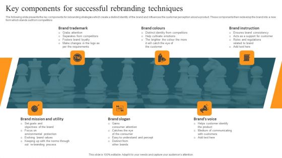 Key Components For Successful Rebranding Techniques Infographics PDF