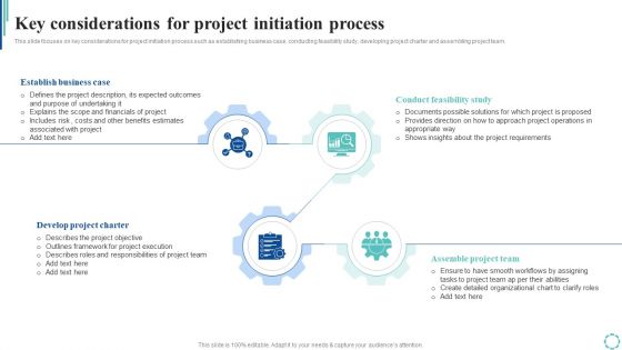 Key Considerations For Project Initiation Process Strategies To Enhance Project Lifecycle Diagrams PDF