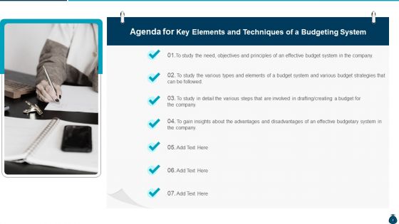 Key Elements And Techniques Of A Budgeting System Ppt PowerPoint Presentation Complete Deck With Slides