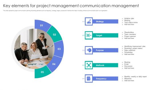 Key Elements For Project Management Communication Management Brochure PDF