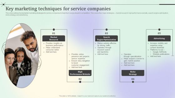 Key Marketing Techniques For Service Companies Demonstration PDF Key Marketing Techniques For Service Companies Demonstration PDF