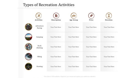 Key Metrics Hotel Administration Management Types Of Recreation Activities Diagrams PDF