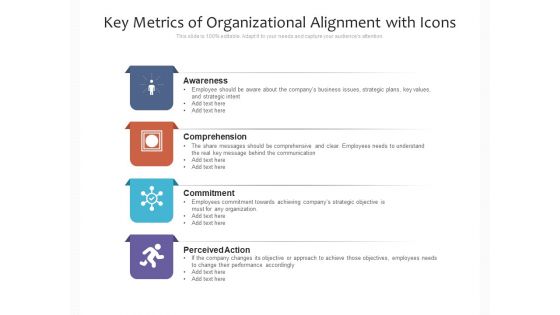 Key Metrics Of Organizational Alignment With Icons Ppt PowerPoint Presentation Inspiration Portrait PDF