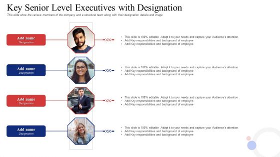 Key Senior Level Executives With Designation Clipart PDF