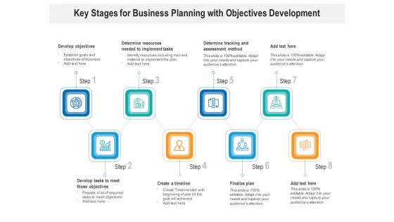 Key Stages For Business Planning With Objectives Development Ppt PowerPoint Presentation Summary Slides PDF