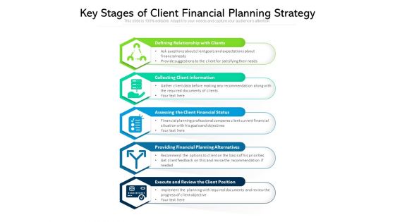 Key Stages Of Client Financial Planning Strategy Ppt PowerPoint Presentation File Guide PDF