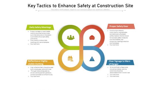 Key Tactics To Enhance Safety At Construction Site Ppt PowerPoint Presentation Slides Portfolio PDF