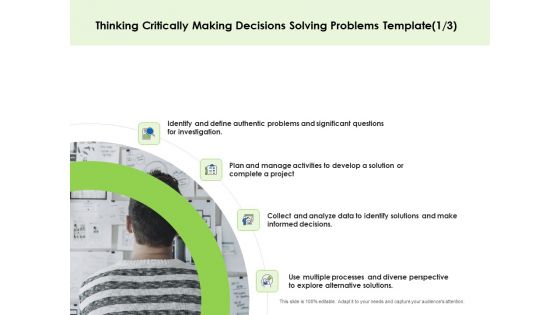Key Team Members Thinking Critically Making Decisions Solving Problems Project Ppt Gallery Slide Download PDF