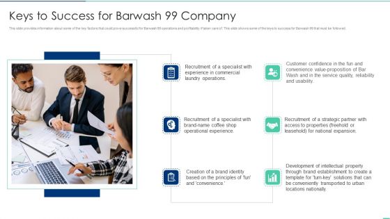 Keys To Success For Barwash 99 Company Ppt Infographic Template Topics PDF Keys To Success For Barwash 99 Company Ppt Infographic Template Topics PDF