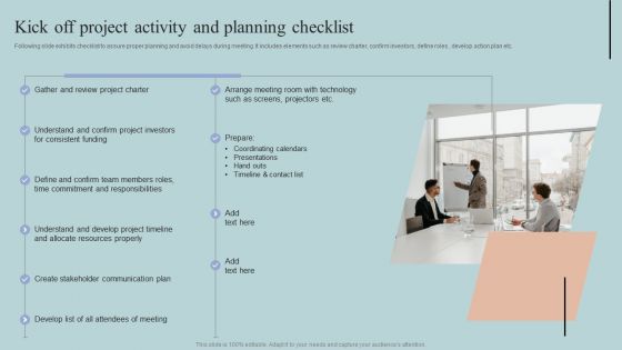 Kick Off Project Activity And Planning Checklist Ideas PDF