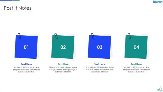 Klarna Venture Capitalist Funding Elevator Pitch Deck Post It Notes Pictures PDF