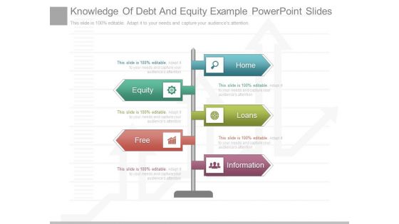 Knowledge Of Debt And Equity Example Powerpoint Slides